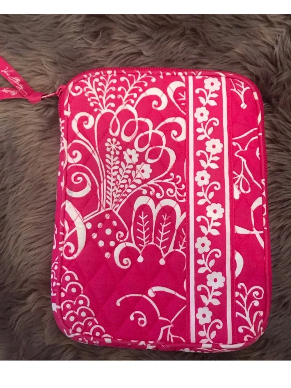 Vera Bradley Twirly Birds Pink 13” Padded Laptop Sleeve Retired